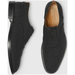 博百利/Burberry 男士 细条纹羊毛布洛克鞋 (黑色) - 男士  80131761