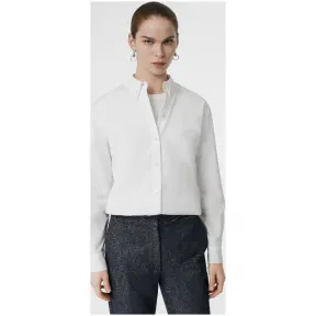 博百利/Burberry 女士 领尖扣衣领专属标识图案棉质衬衫 (白色) 80135661