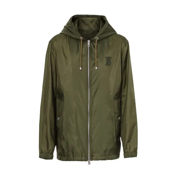 博百利/Burberry 男士 专属标识图案轻盈连帽外套 (亮橄榄色) - 男士  80139721
