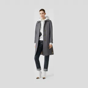 博百利/Burberry 女士 棉质嘎巴甸束带轻便大衣 (中灰色) 80141131