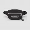 博百利/Burberry 男士 小号徽标印花腰包 (黑色)  80145191