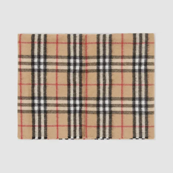 博百利/Burberry 童装 Vintage 格纹羊绒围脖 (典藏米色) 80151471
