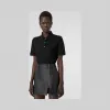 博百利/Burberry 女士 专属标识图案珠地网眼布棉质 Polo 衫 (黑色) 80152111