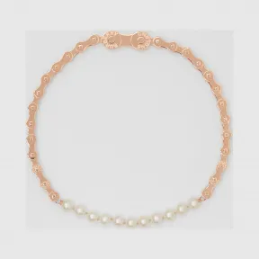 博百利/Burberry 女士 珍珠装饰自行车链灵感镀玫瑰金项链 (玫瑰金色) 80152131