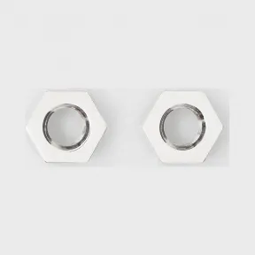 博百利/Burberry 女士 镀钯金螺母耳环 (钯金色) 80152271