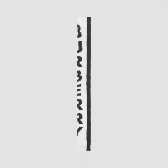 博百利/Burberry 女士 徽标嵌花混纺棉袜 (黑色 / 白色)  80156421