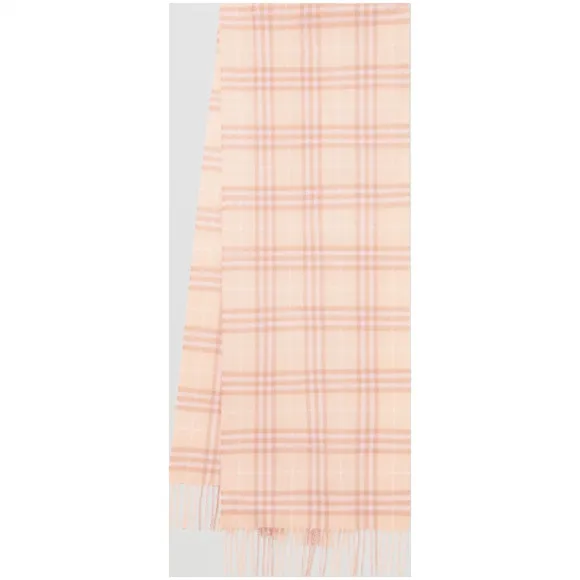 博百利/Burberry 男士 经典 Vintage 格纹羊绒围巾 (暗雅粉红)  80161471