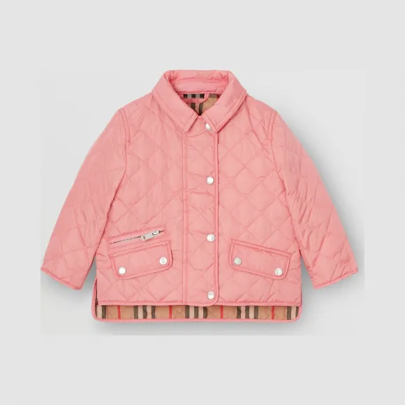 博百利/Burberry 童装 轻便菱形绗缝外套 (暗雅粉红) 80166531