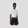 博百利/Burberry 女士 专属标识图案珠地网眼布棉质 Polo 衫 (白色) 80171531