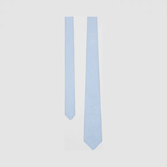 博百利/Burberry 男士 经典剪裁专属标识丝质提花领带 (浅蓝色) 80172741