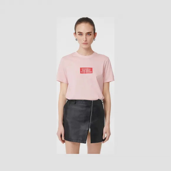 博百利/Burberry 女士 蒙太奇印花棉质 T 恤衫 (浅粉红色) 80172861