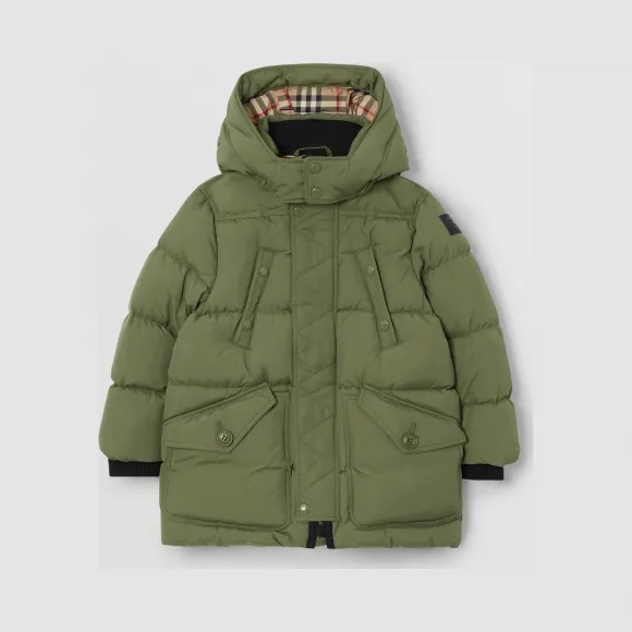 博百利/Burberry 童装 可拆式连帽羽绒服 (杨柳绿)  80177811