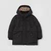 博百利/Burberry 童装 可拆式连帽羽绒服 (黑色)  80177821