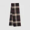 博百利/Burberry 女士 轻盈格纹丝毛混纺围巾 (黑色 / 棕色)  80184741