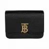 博百利/Burberry 女士 TB 小号专属标识粒纹皮革锁扣包 (黑色) 80193381