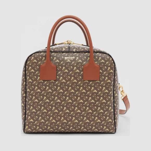 博百利/Burberry Cube - 中号专属标识条纹环保帆布立方包  P80193571