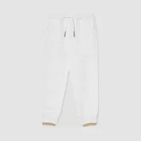 博百利/Burberry 童装 徽标装饰平织运动裤 (麻灰白)  80196891