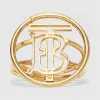 博百利/Burberry 女士 大号镀金专属标识图案戒指 (浅金色) 80202441