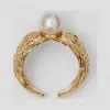 博百利/Burberry 女士 镀金树脂珍珠戒指 (浅金色 / 珍珠色)  80202541
