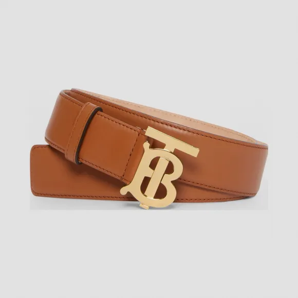 博百利/Burberry 女士 专属标识图案皮革腰带 (棕褐色) 80204031