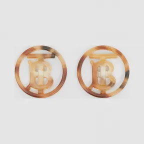 博百利/Burberry 女士 专属标识图案树脂镀金耳环 (浅金色) 80206971