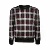 博百利/Burberry 男士 格纹提花美利奴羊毛衫 (黑色) 80213481