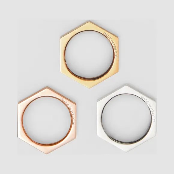 博百利/Burberry 女士 镀玫瑰金镀钯金镀金螺母戒指 (浅金色) 80215511