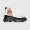 博百利/Burberry Vintage 格纹装饰涂层帆布切尔西靴 (白色) - 男士  80217771