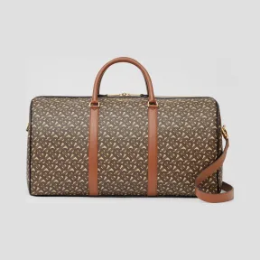 博百利/Burberry 专属标识印花环保帆布拼皮革手提袋 (马勒棕) - 男士  80226091