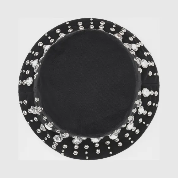 博百利/Burberry 缀饰棉质斜纹渔夫帽 (黑色)  80238141