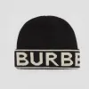 博百利/Burberry 徽标嵌花羊绒毛线帽 (黑色)  80239821