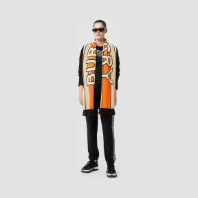博百利/Burberry 徽标提花围巾装饰羊绒混纺开衫 (黑色) - 女士  80241051