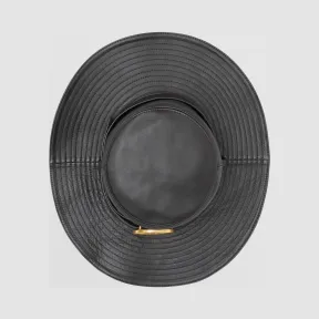 博百利/Burberry 专属标识图案束带装饰羔羊皮沙漠帽 (黑色)  80251931