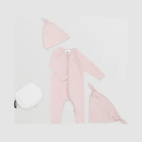 博百利/Burberry 格纹装饰弹力棉质三件套婴儿礼品套装 (熏衣草粉红) - 儿童  80255241