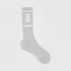 博百利/Burberry 专属标识图案嵌花袜 (砾石灰)  80276221
