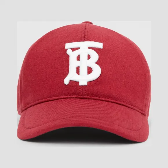 博百利/Burberry 专属标识图案平织棒球帽 (深红色)  80278341