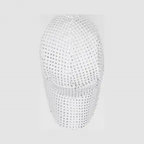 博百利/Burberry 人造水晶网眼细节棉质软帽 (光白色)  80283201