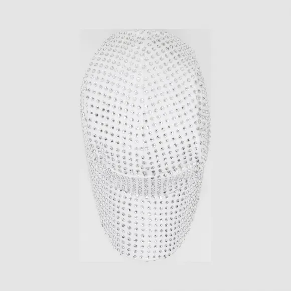 博百利/Burberry 人造水晶网眼细节棉质软帽 (光白色)  80283201