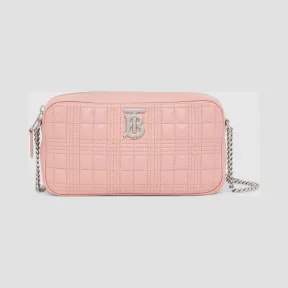 博百利/Burberry 绗缝羔羊皮相机包 (胭脂粉红) - 女士  80293481