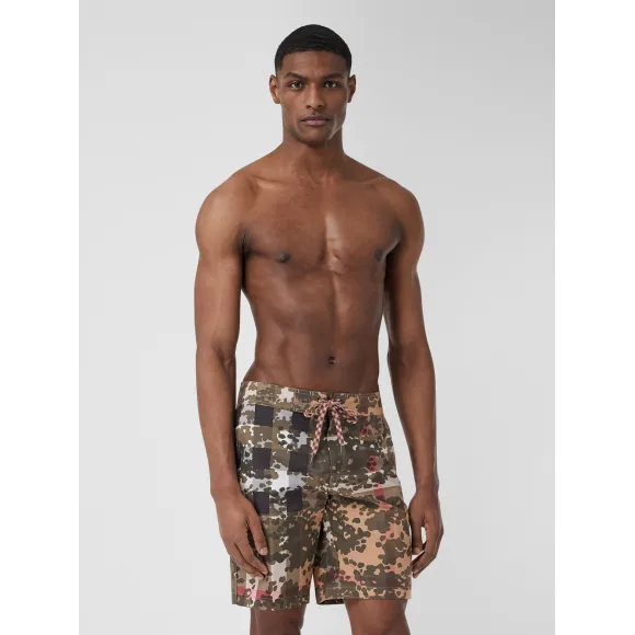 博百利/Burberry 男士 迷彩格纹游泳裤  80293861