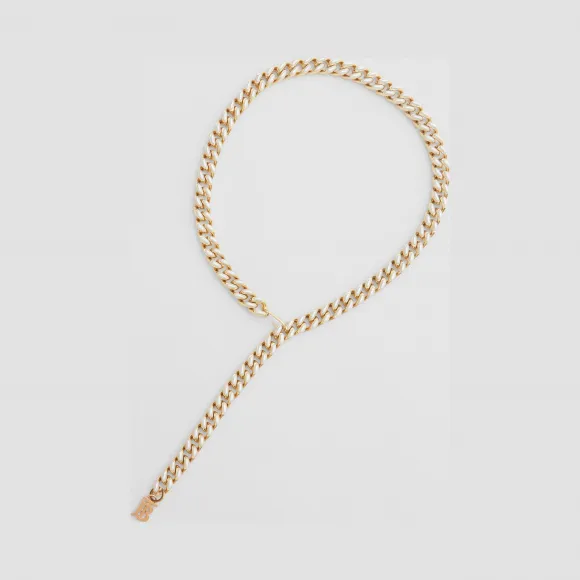 博百利/Burberry 人造珍珠细节镀金链饰腰带 (浅金色 / 白色) - 女士  80294271