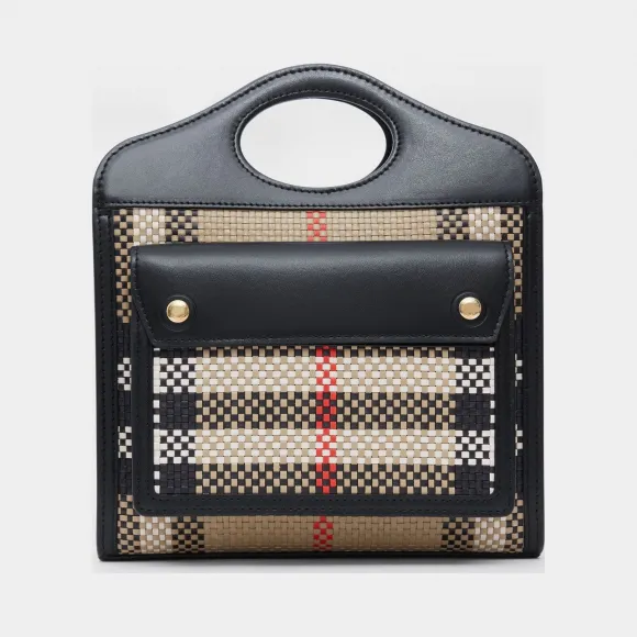 博百利/Burberry 女士 迷你网格皮革口袋包  80296931