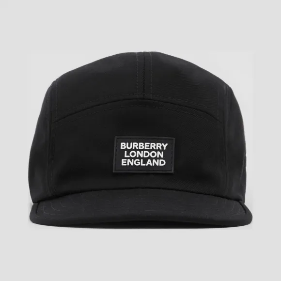 博百利/Burberry 徽标嵌花斜纹棉帽 (黑色)  80302011