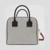 博百利/Burberry 女士 Cube – 中号帆布拼皮革立方包  80304421