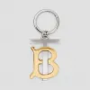 博百利/Burberry 男士 镀金镀钯金专属标识图案钥匙圈  80310561