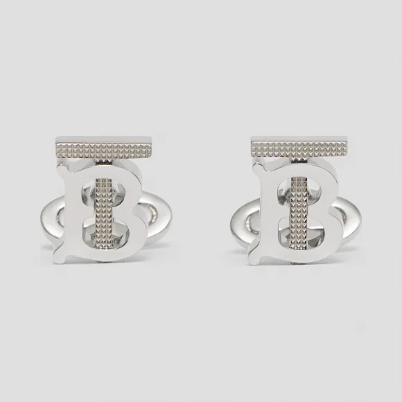 博百利/Burberry 男士 专属标识图案镀钯金钉式袖扣  80311221