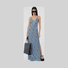 博百利/Burberry 女士 专属标识印花丝缎吊带裙  80324141