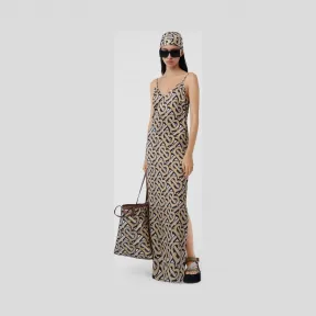 博百利/Burberry 女士 专属标识印花丝缎吊带裙  80324151