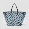 博百利/Burberry 女士 Beach Tote – 迷你专属标识印花环保帆布沙滩托特包  80330201