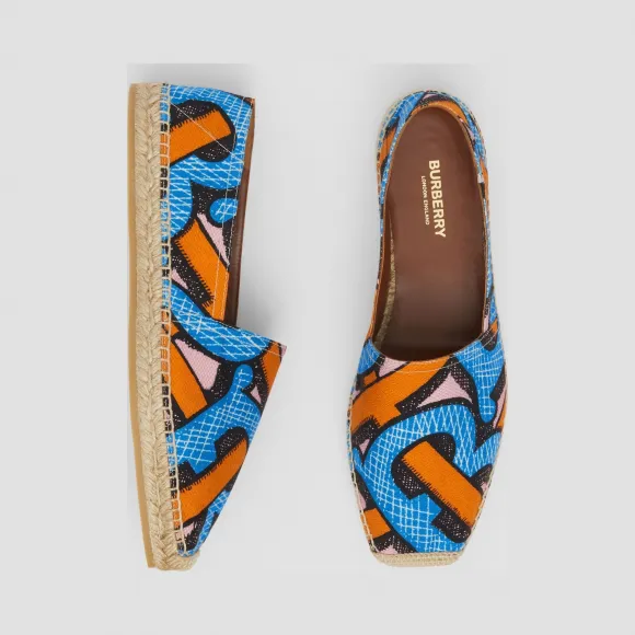 博百利/Burberry 女士 专属标识印花棉质帆布麻编鞋  80338211